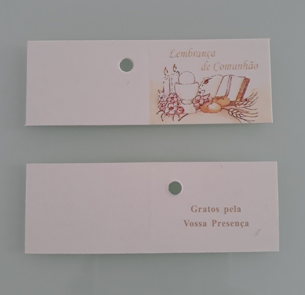 ETIQUETAS "LEMBRANCA DE COMUNHÃO" 7X2.5 CM