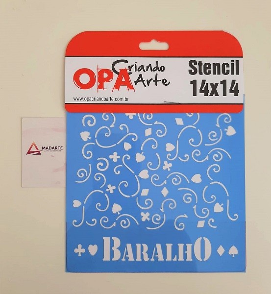 STENCIL OPA 14X14CM - BARALHO
