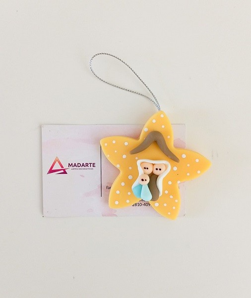 APLICAÇÃO EM BISCUIT ESTRELA E PRESÉPIO