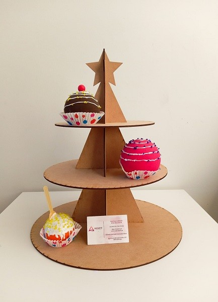 CAKE STAND NATAL EM MADEIRA