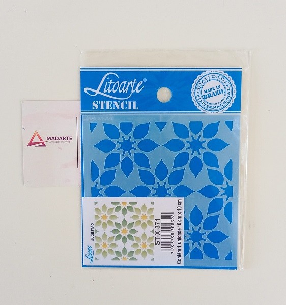 STENCIL LITOARTE 10X10CM PADRAO
