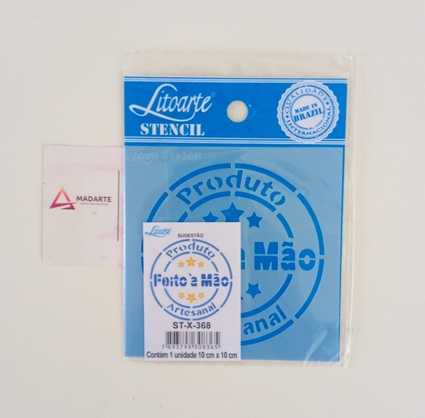 STENCIL LITOARTE 10X10CM PRODUTO FEITO A MAO