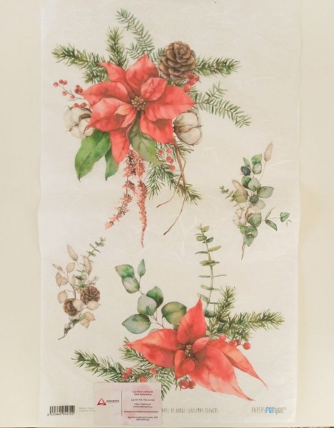 papel arroz christmas flowers
