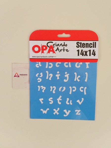 stencil opa alfabeto 14x14cm