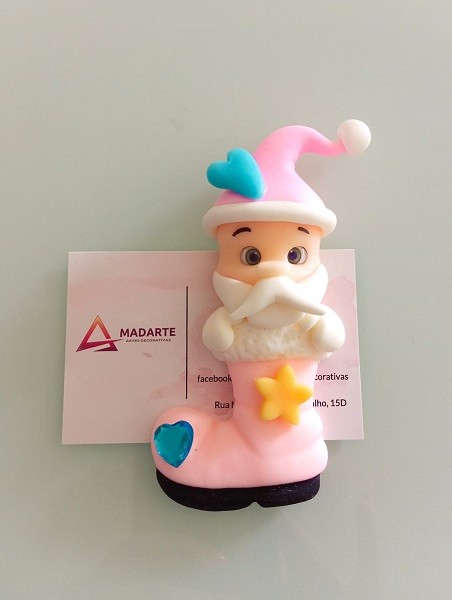 bota em biscuit rosa